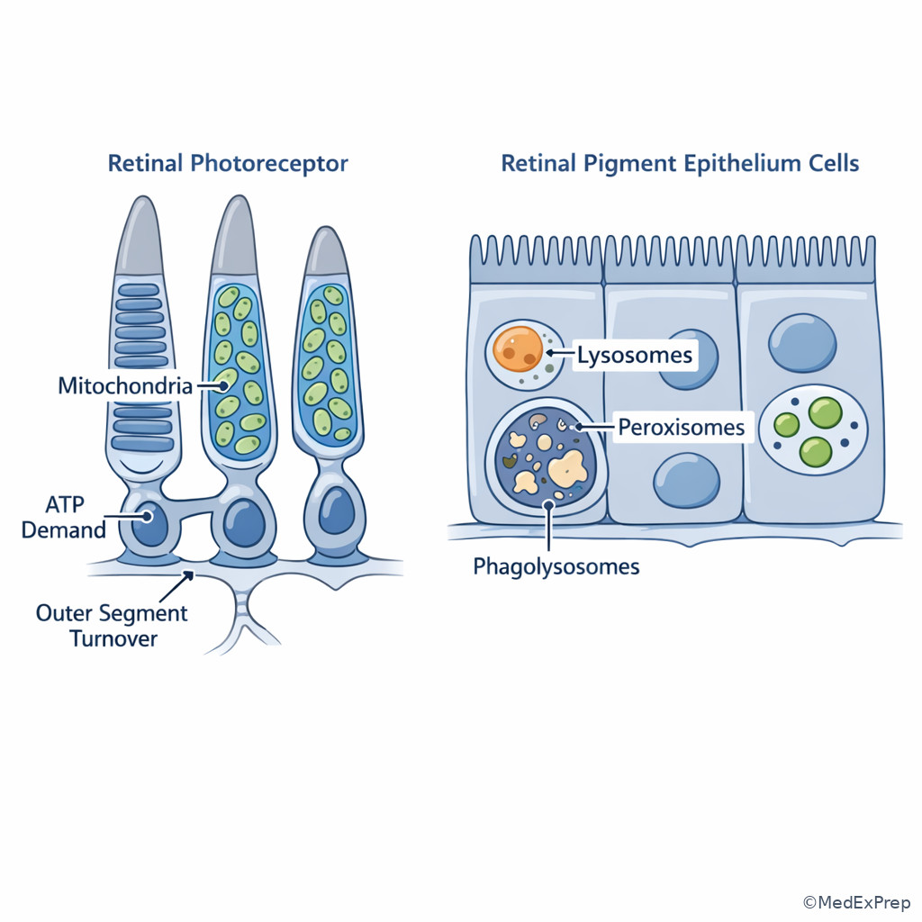 Fig 6. Retinal cell metabolic and degradative organelles