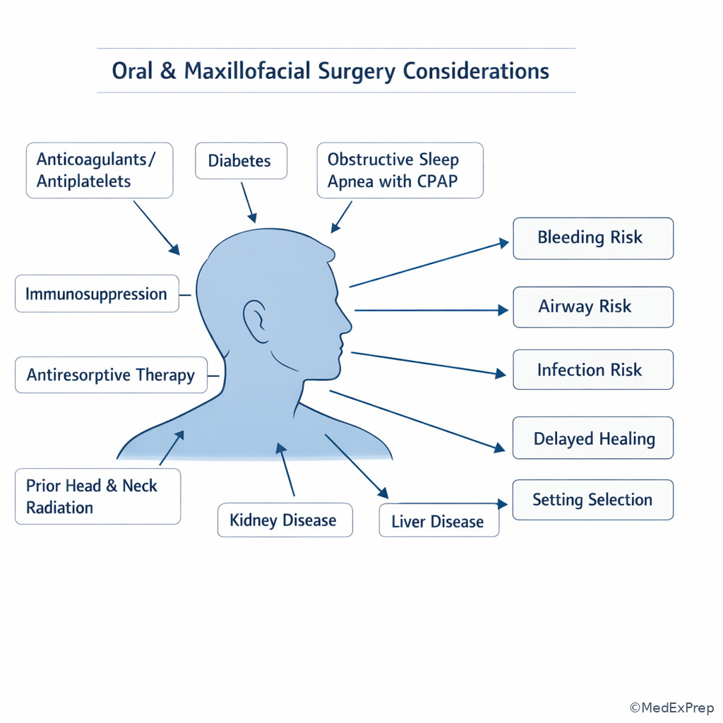 Fig 3. Medical history factors that alter OMFS setting and sedation planning