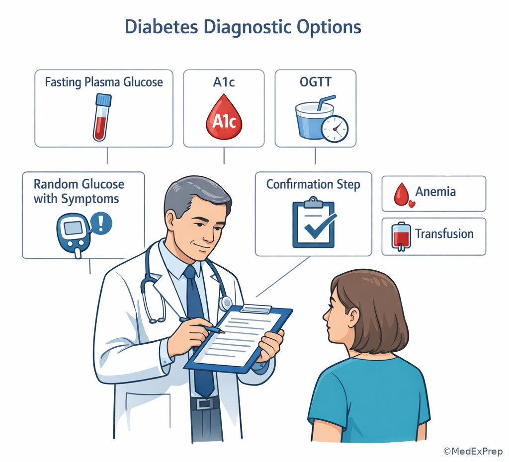 Adult outpatient diabetes diagnostic decision scene