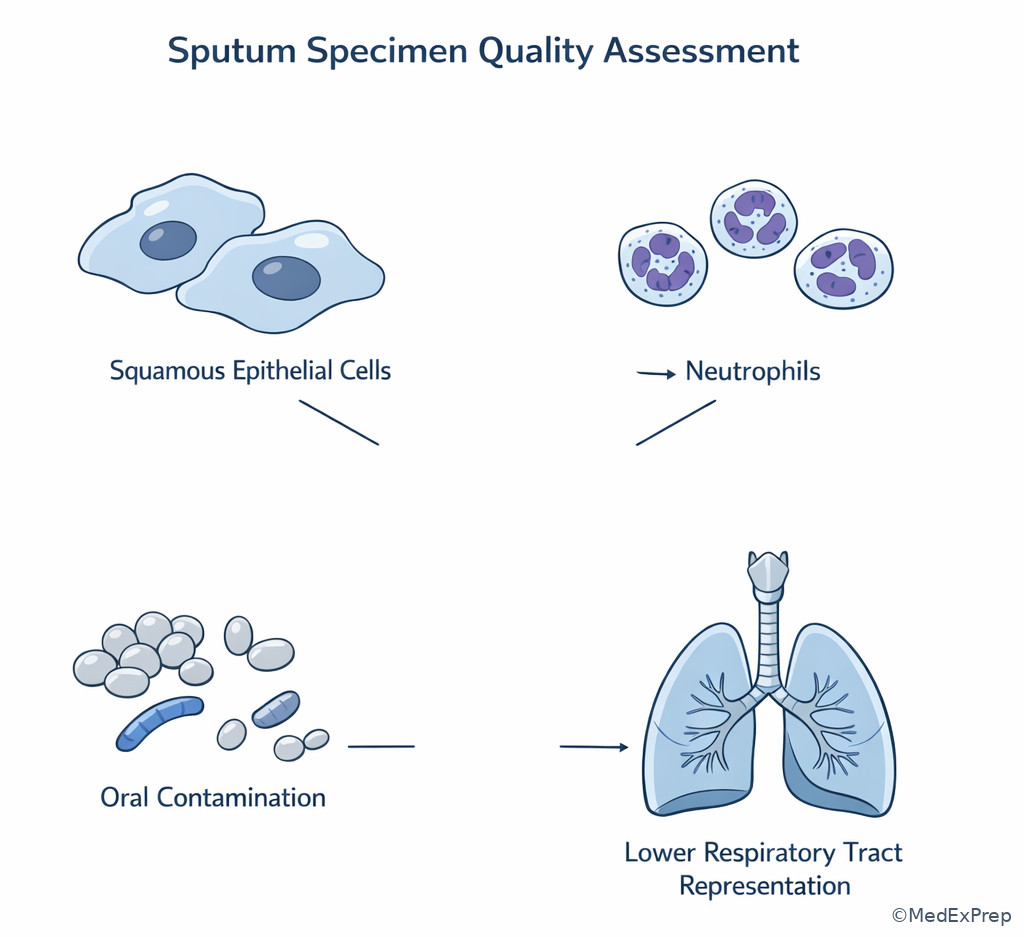 Sputum quality microscopy concept image