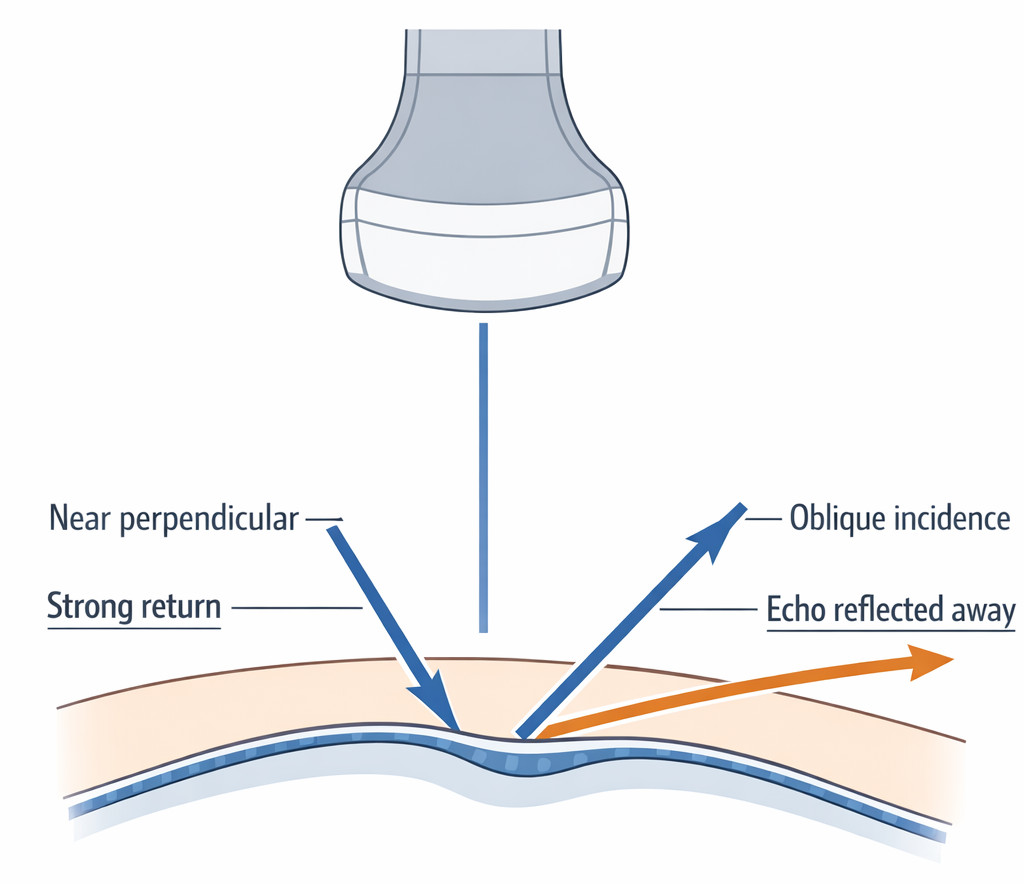 Angle of incidence at a smooth pelvic interface