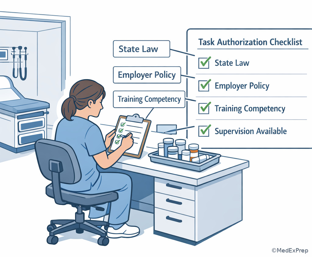 Delegation verification checklist in outpatient clinic