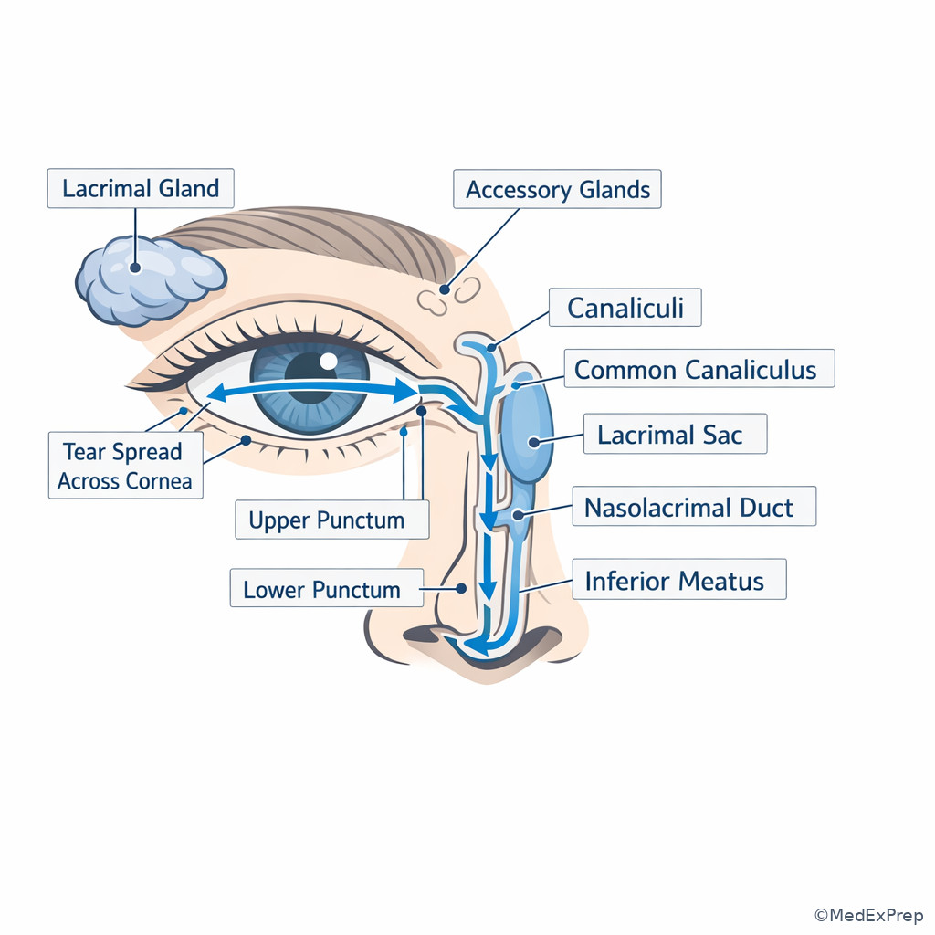 Labeled lacrimal apparatus diagram
