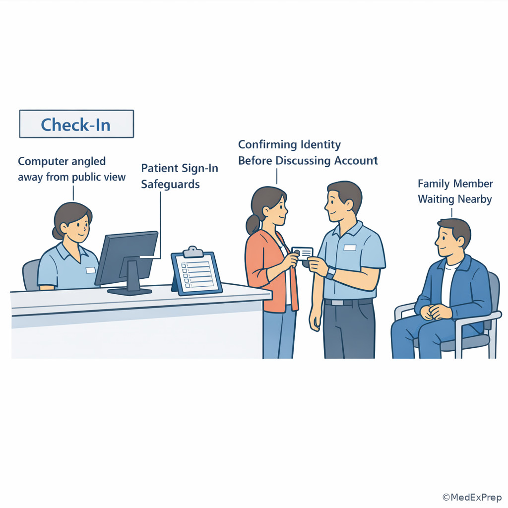 Privacy-safe communication in a front office setting
