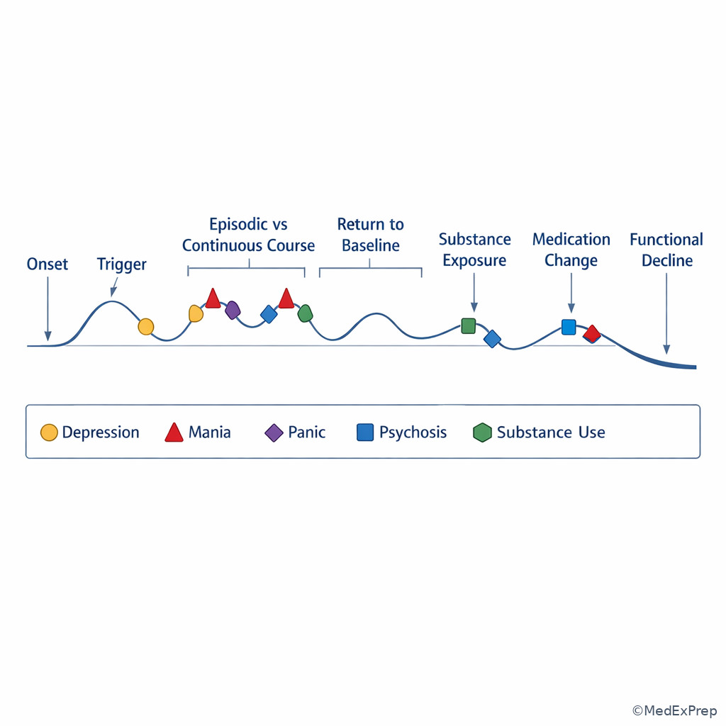 Psychiatric symptom timeline board