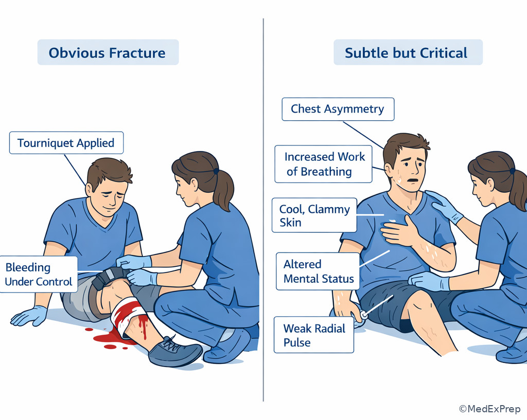 Fig 3. Visible injury versus hidden life threat cues