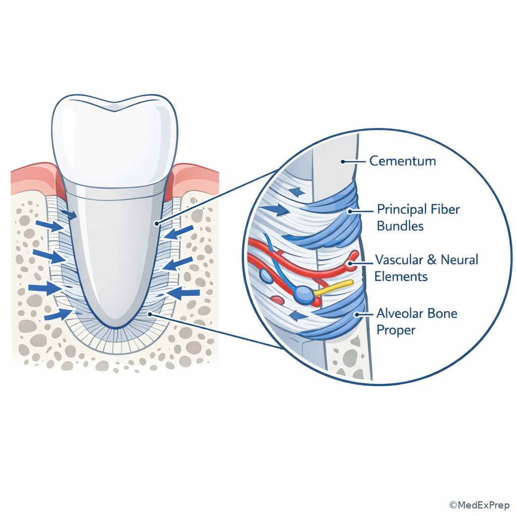 Periodontal ligament fiber concept illustration