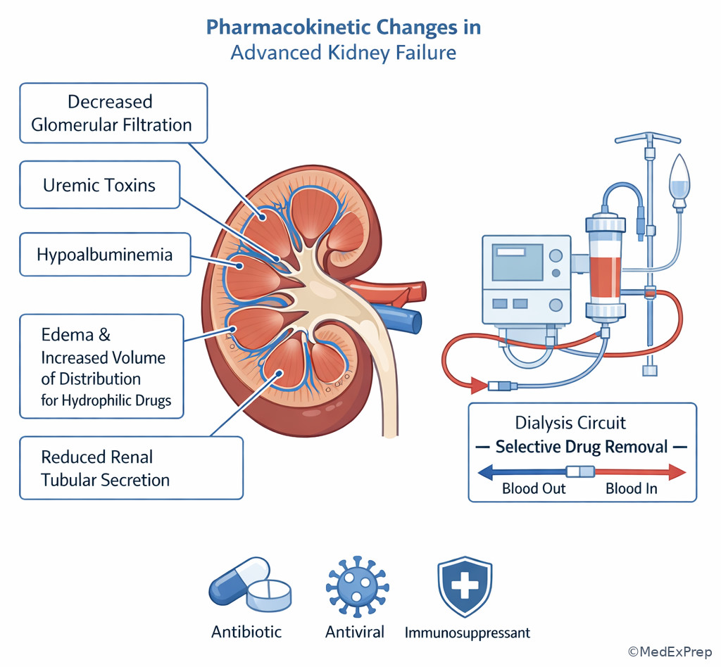 Fig 3. Kidney failure PK illustration