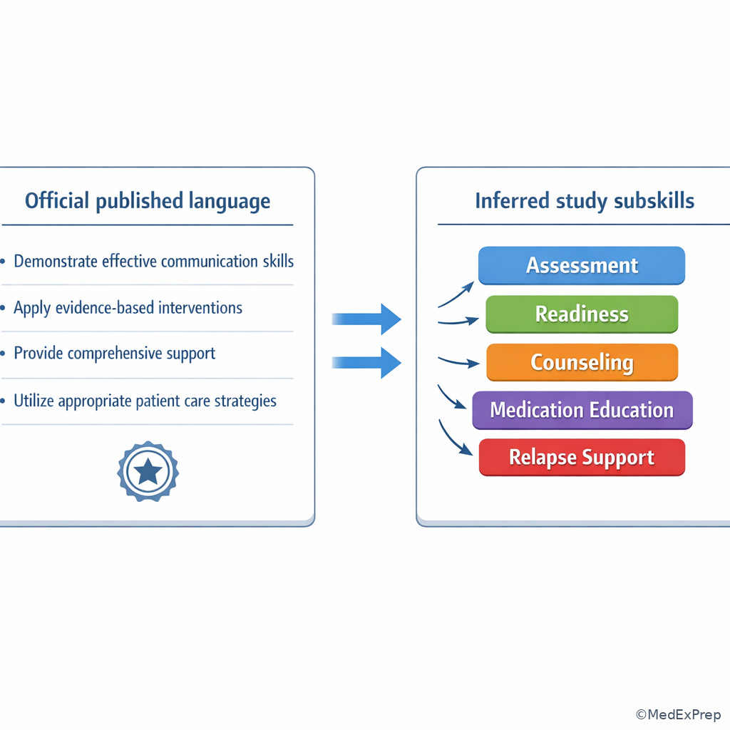 Annotated comparison of official document language versus inferred study labels