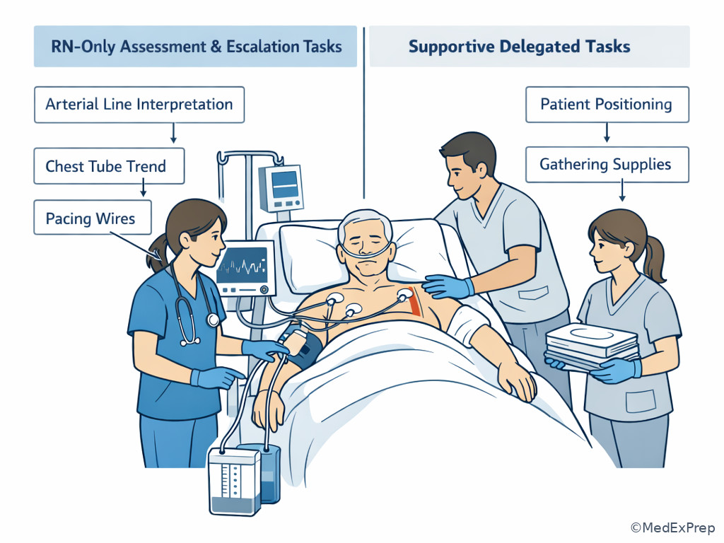 RN delegation and escalation after CABG instability