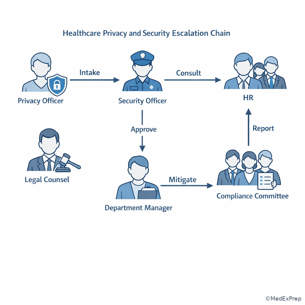 Escalation chain in a healthcare organization