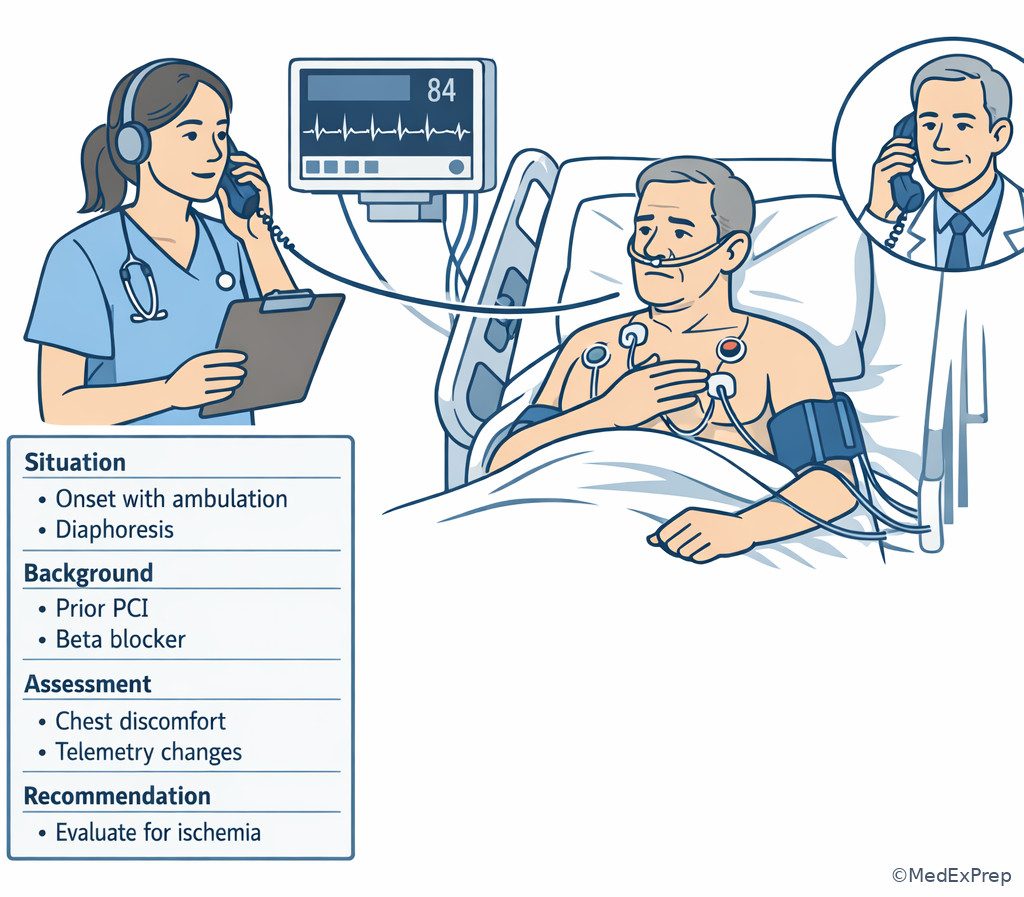 Escalation handoff after focused cardiovascular history