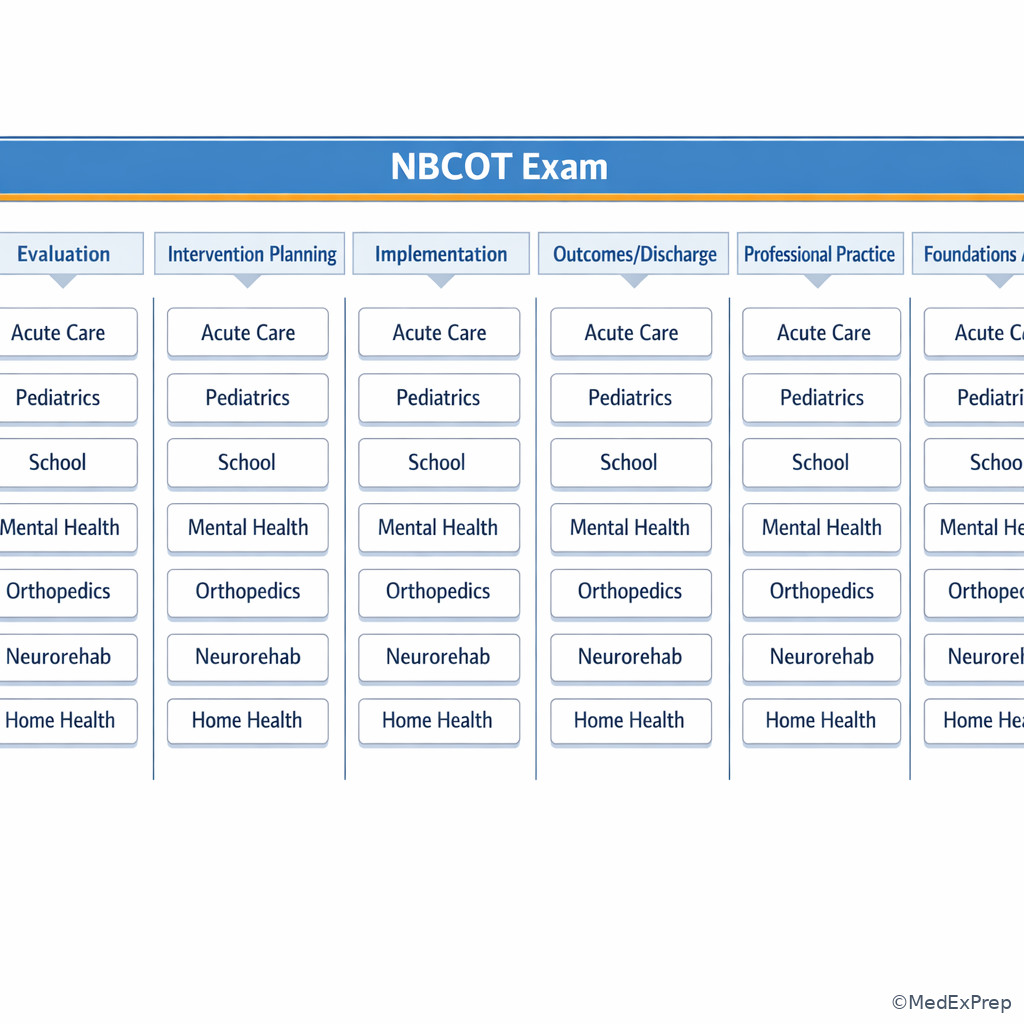 Domain-based study board for NBCOT prep