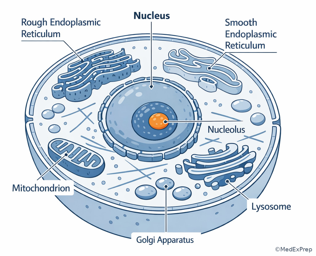 Fig 3. Labeled eukaryotic cell organelles
