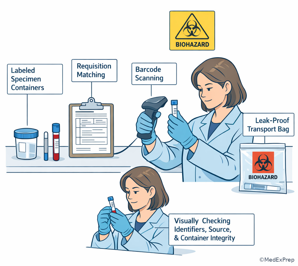 Specimen receiving bench overview