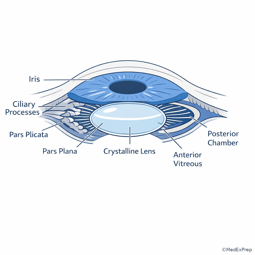 Fig 4. Ciliary body-zonule-lens relationship