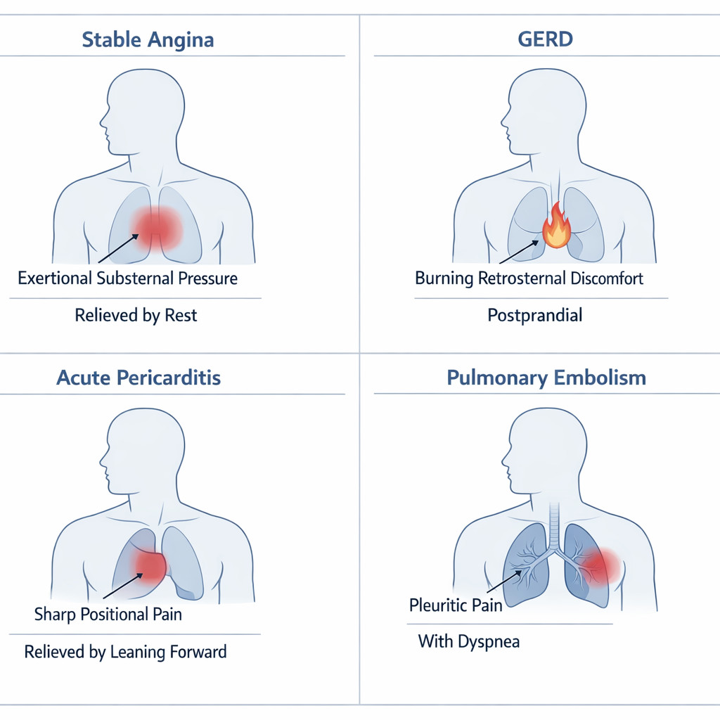 Fig 4. Symptom-pattern comparison for common chest pain mimics