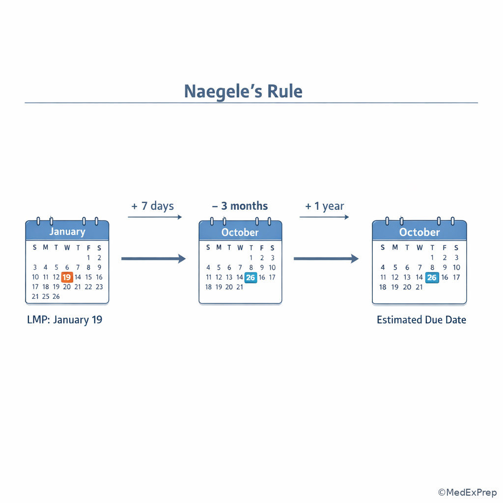 Calendar example of Naegele’s rule step sequence
