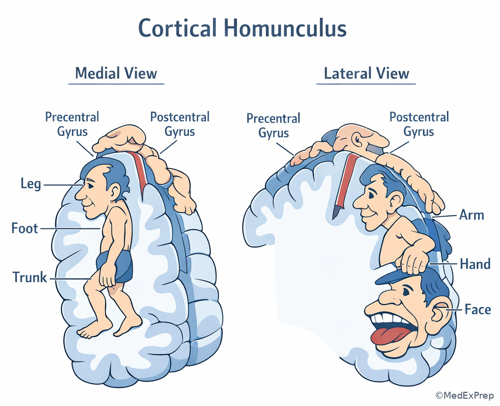 Motor-sensory homunculus illustration