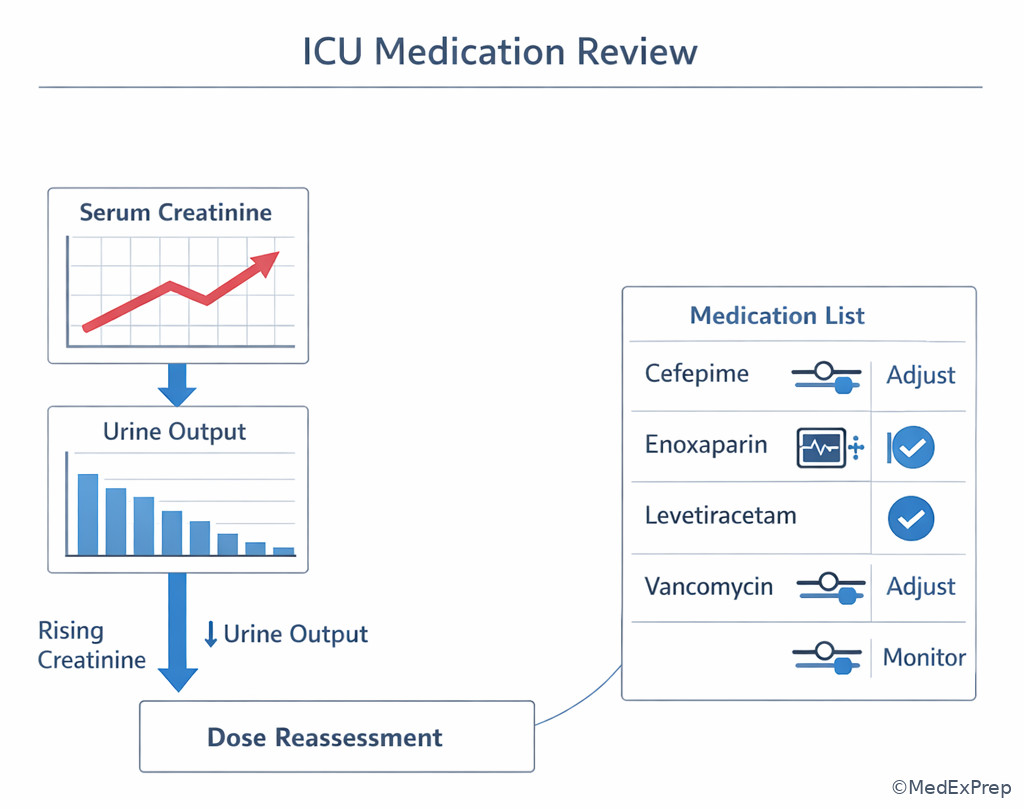 Renal function and drug dose reassessment board