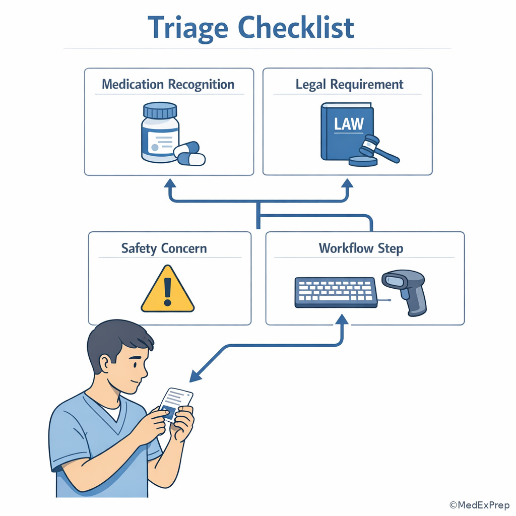 Fig 4. Exam item triage checklist