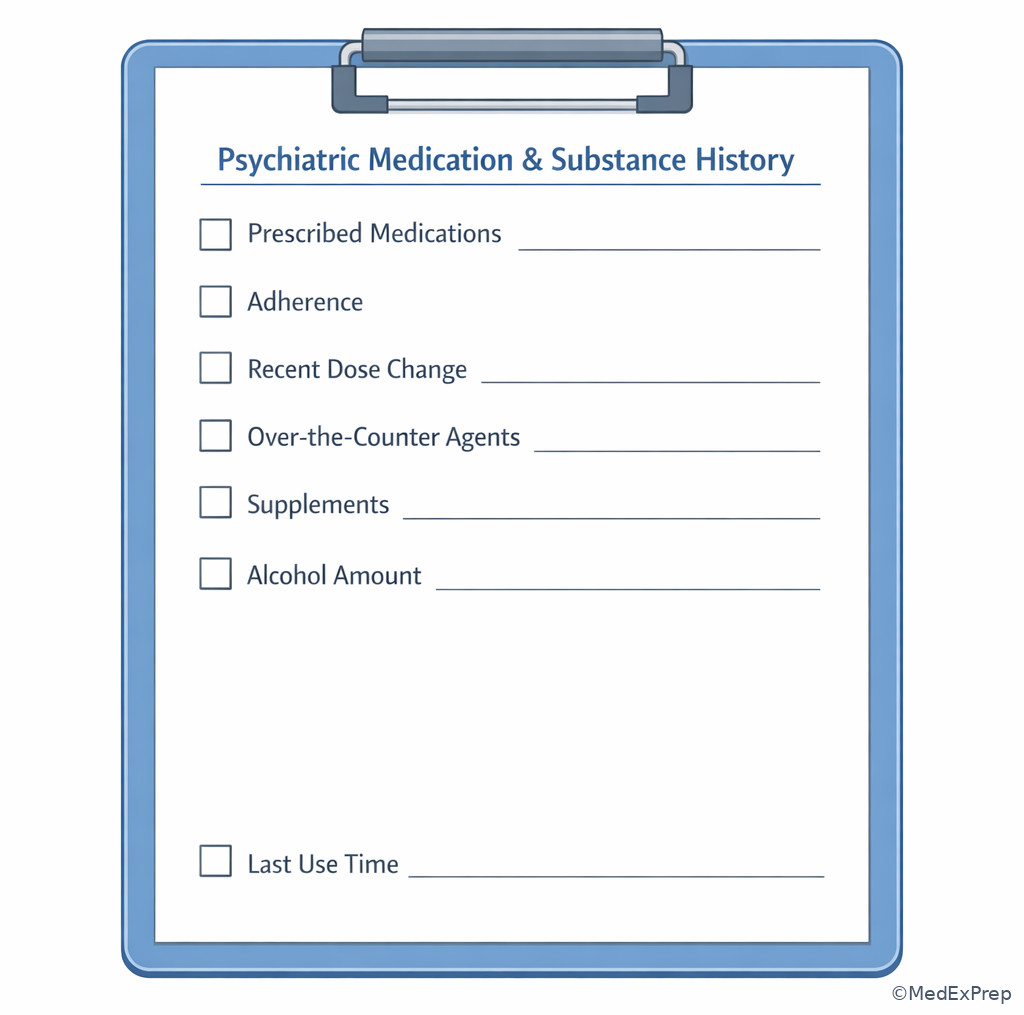 Medication and substance history checklist