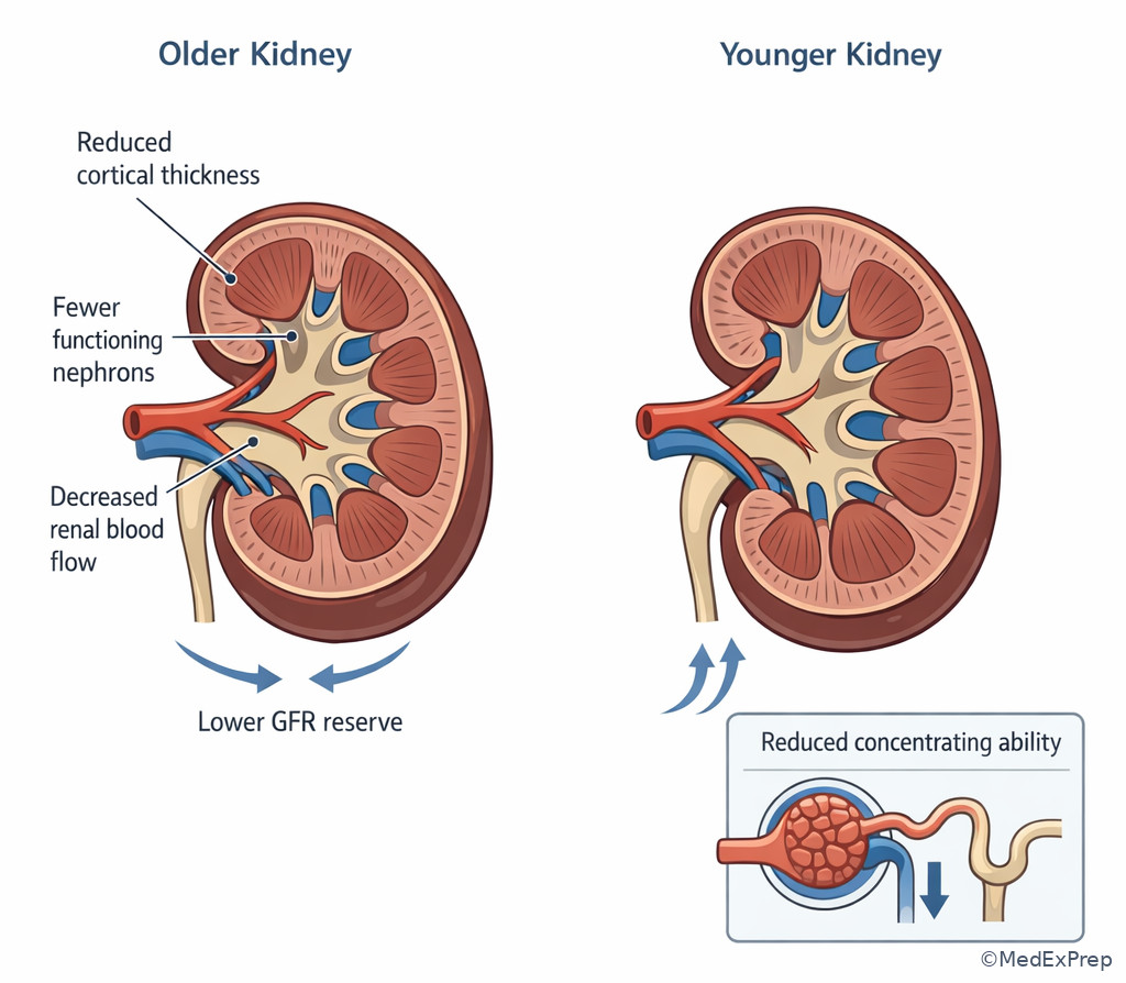 Renal aging with nephron reserve loss