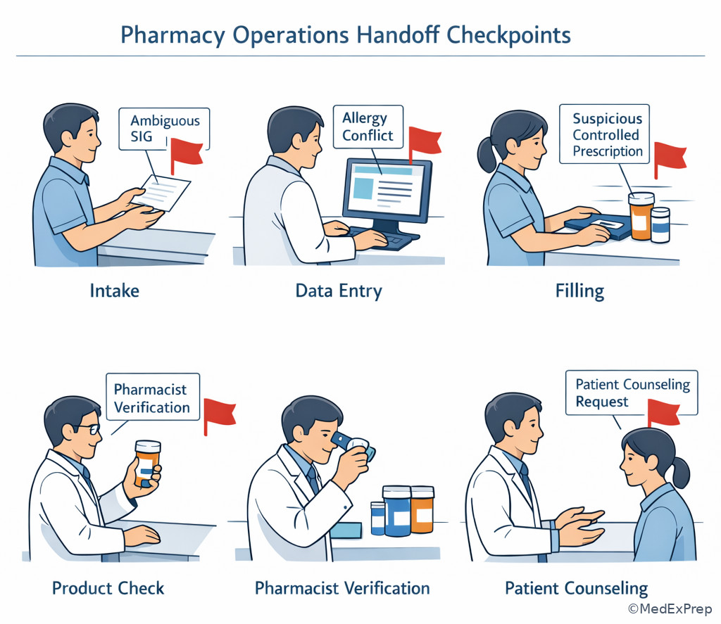 Technician handoff checkpoints