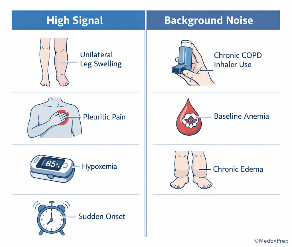 Signal versus noise in dyspnea cases