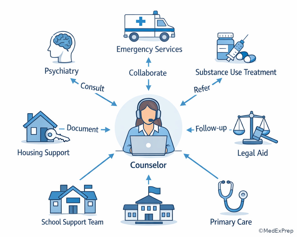 Referral pathway from counseling to specialized services