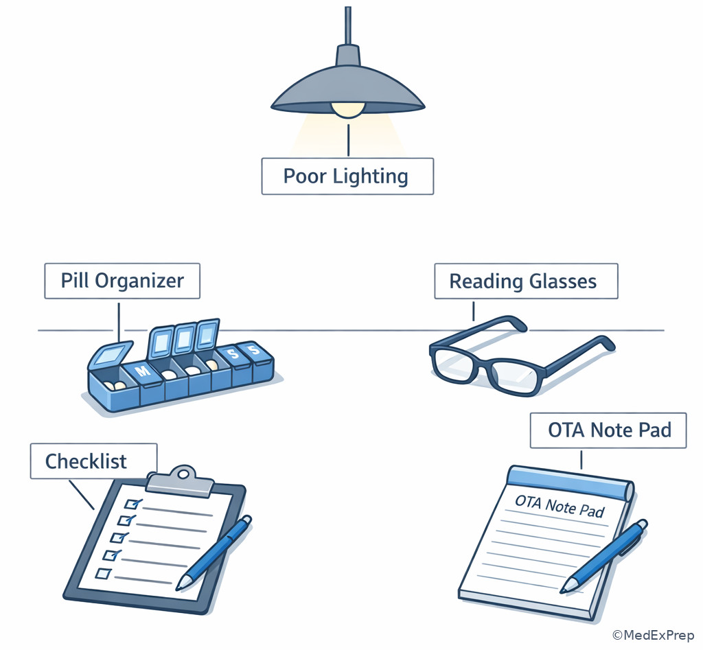 Home safety medication setup illustration