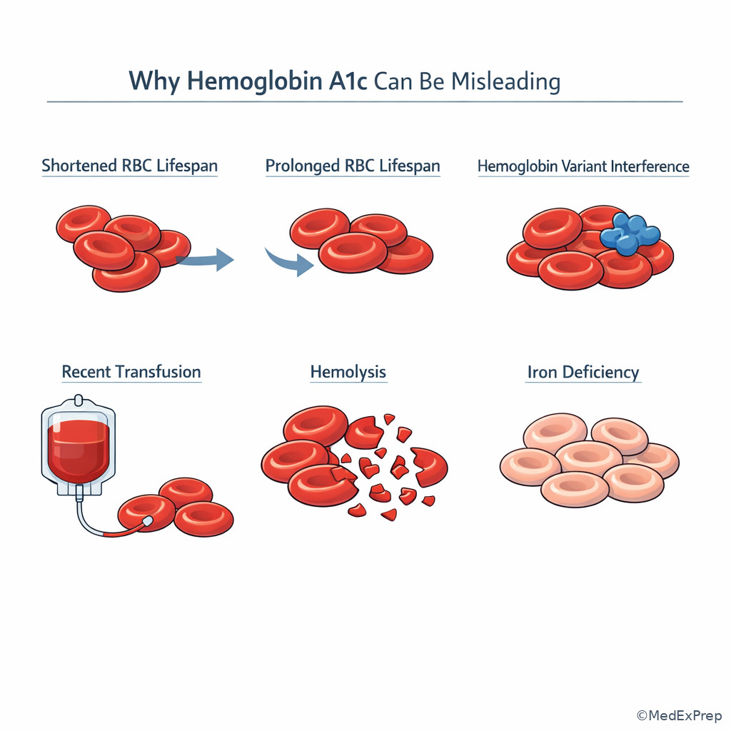Fig 4. Causes of misleading A1c results