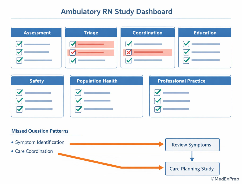 Study dashboard for domain-based exam preparation