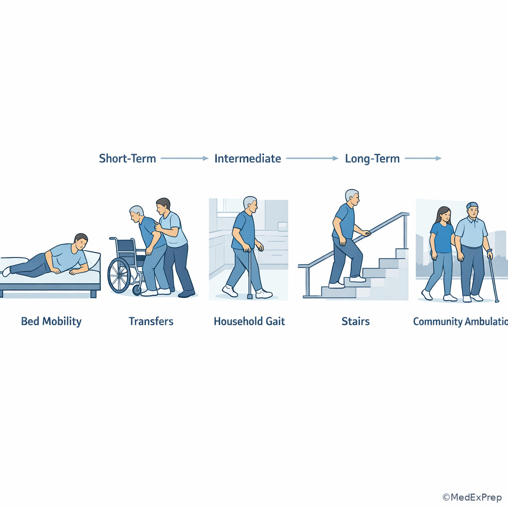 Functional mobility progression illustration