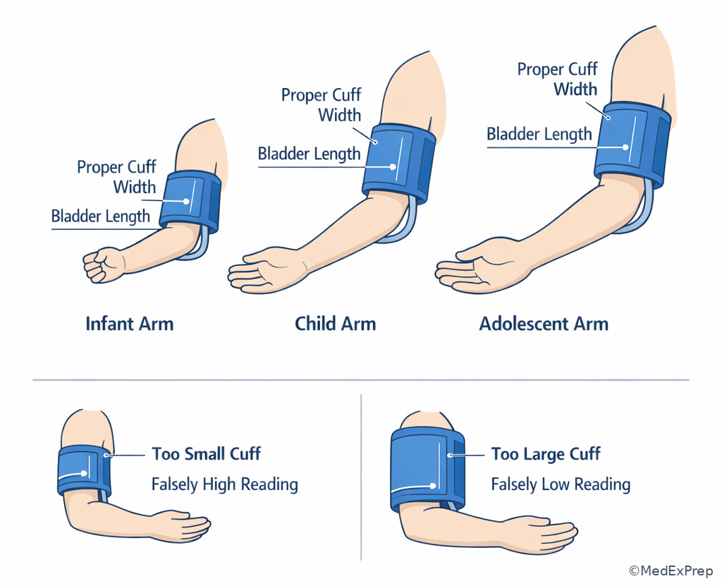 Age-specific blood pressure cuff selection