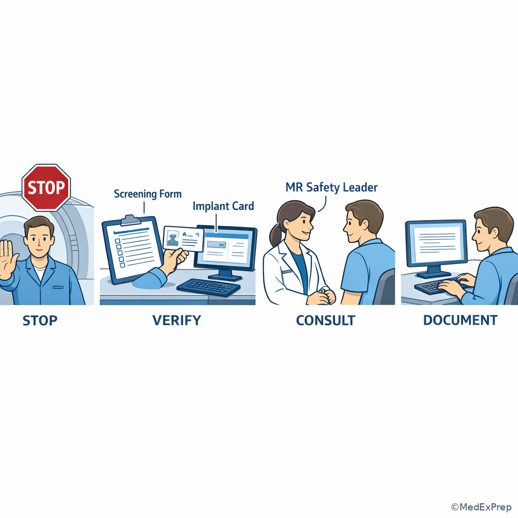 Implant documentation verification workflow illustration