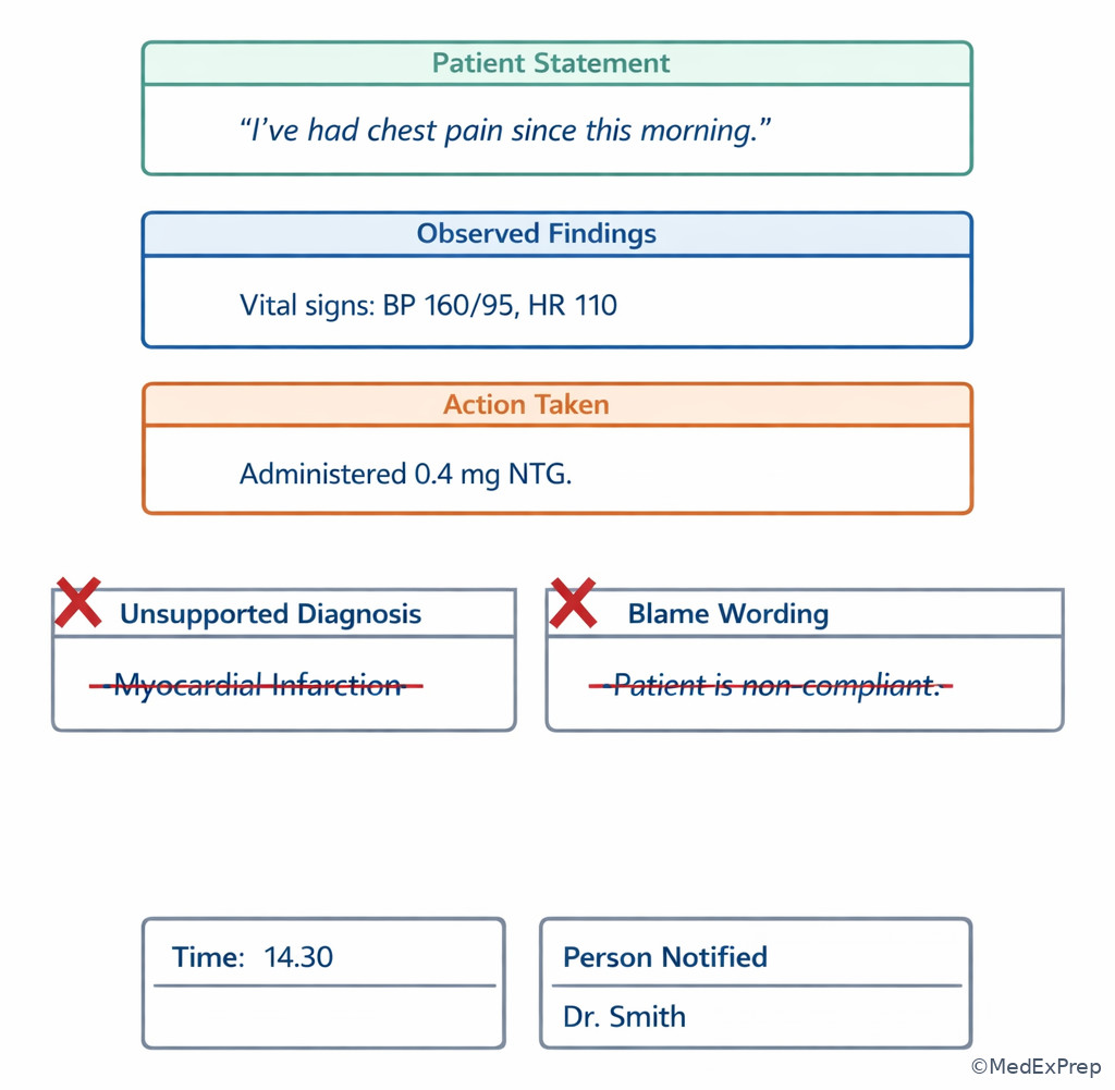Objective documentation note example image