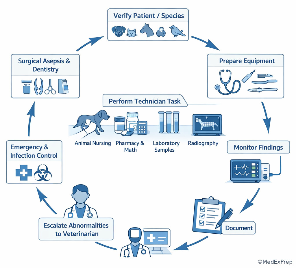 Fig 3. Veterinary technician workflow across domains