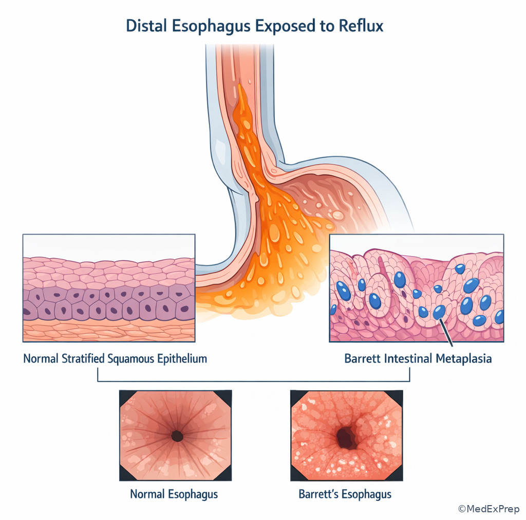 Barrett esophagus with intestinal metaplasia