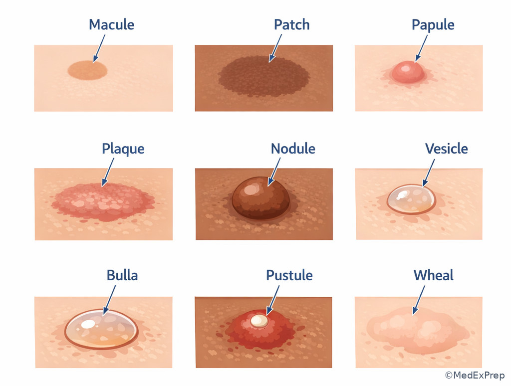 Clinical atlas of primary lesions grid