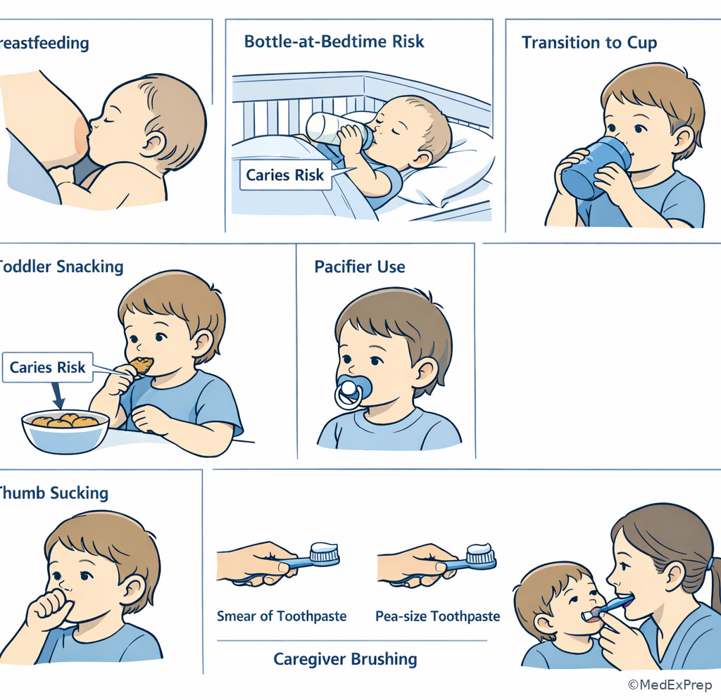 Fig 5. Feeding and oral habit patterns in infancy and toddlerhood