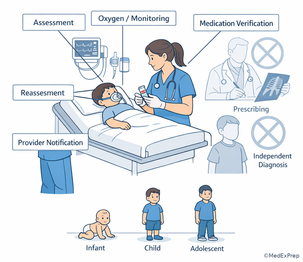 RN scope visual map in pediatric emergency care