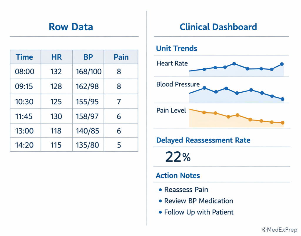 Dashboard context versus raw data display