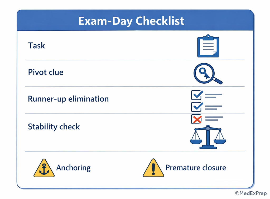 Exam-day cognitive error checklist