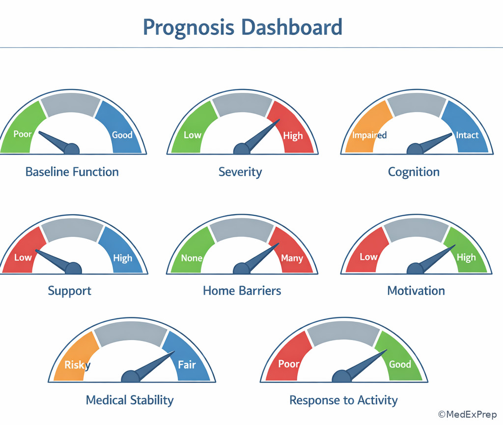 Prognosis factors dashboard for PT decision-making