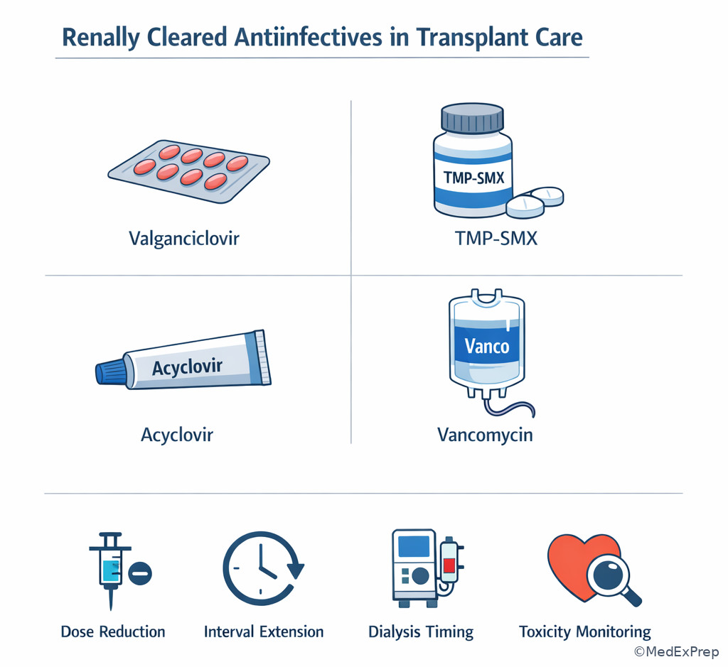 Renally cleared antiinfective dosing concept image