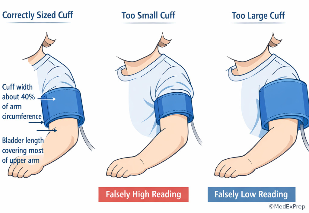 Blood pressure cuff sizing in a child
