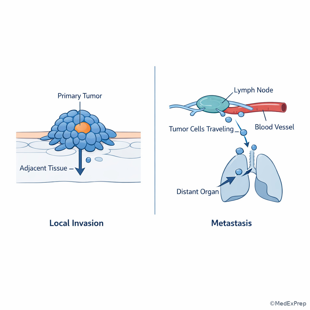 Fig 4. Local invasion versus metastasis