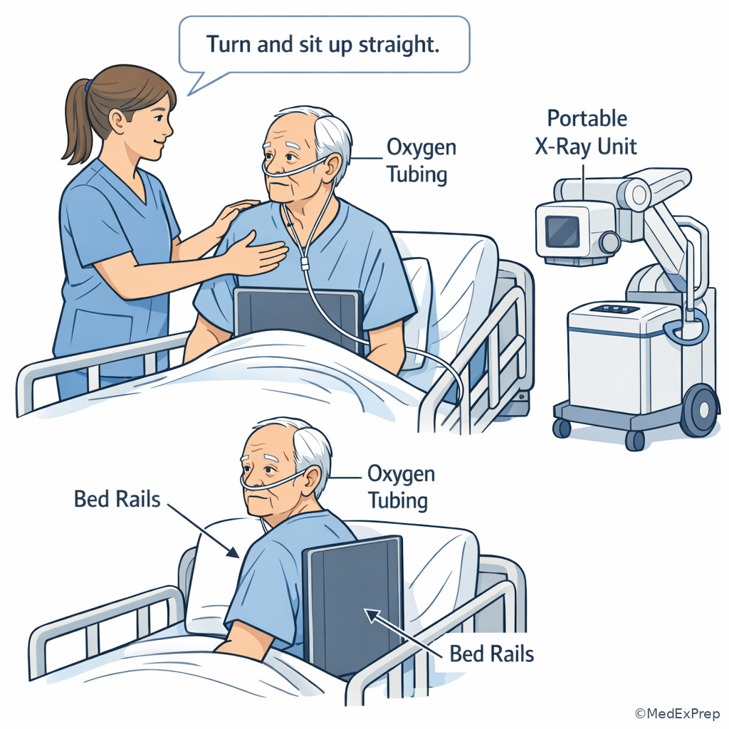 Portable exam reorientation scene