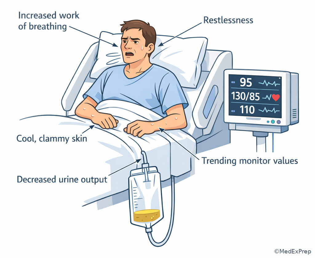 Labeled nursing early-warning cue cluster illustration